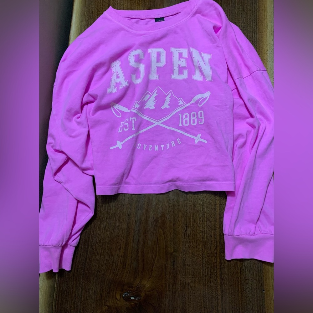 Wild fable cropped Aspen Colorado long sleeve.